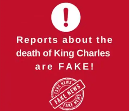 “英国国王查尔斯三世去世”的说法是“假消息”